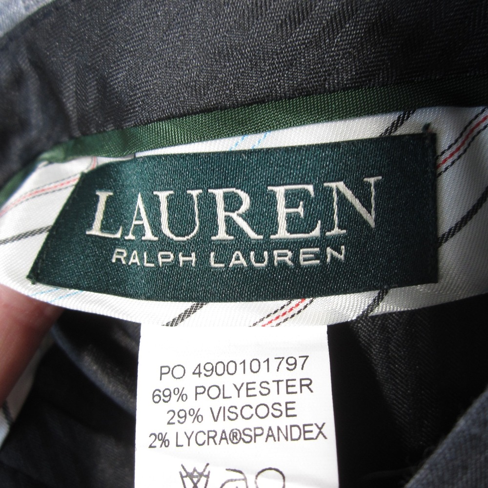 Lauren Ralph Lauren Dress Pants Size 8R Gray Windowpane Slim Ankle Career Preppy - Picture 7 of 8